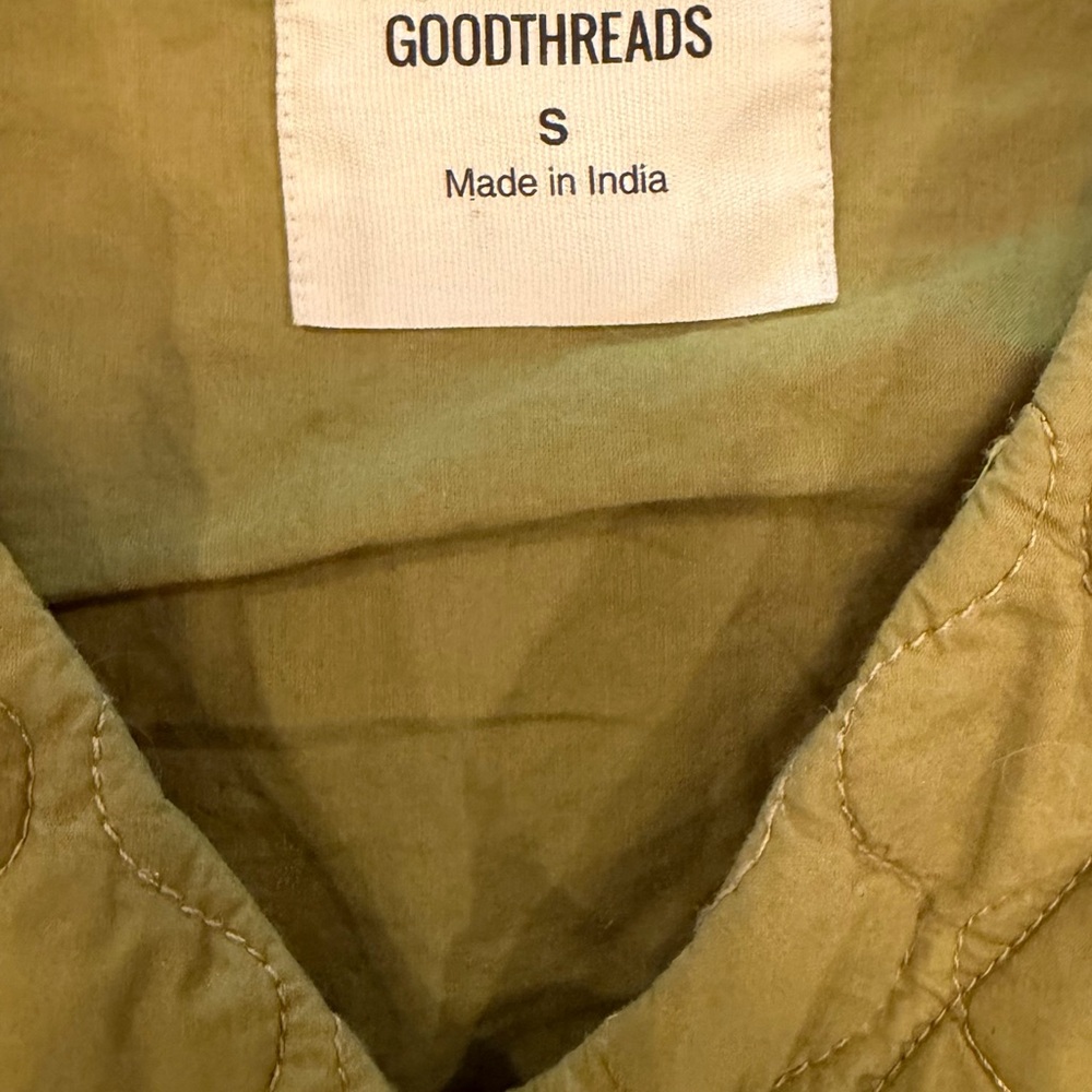 Goodthreads Chartreuse Quilted Jacket Cropped Cot… - image 5